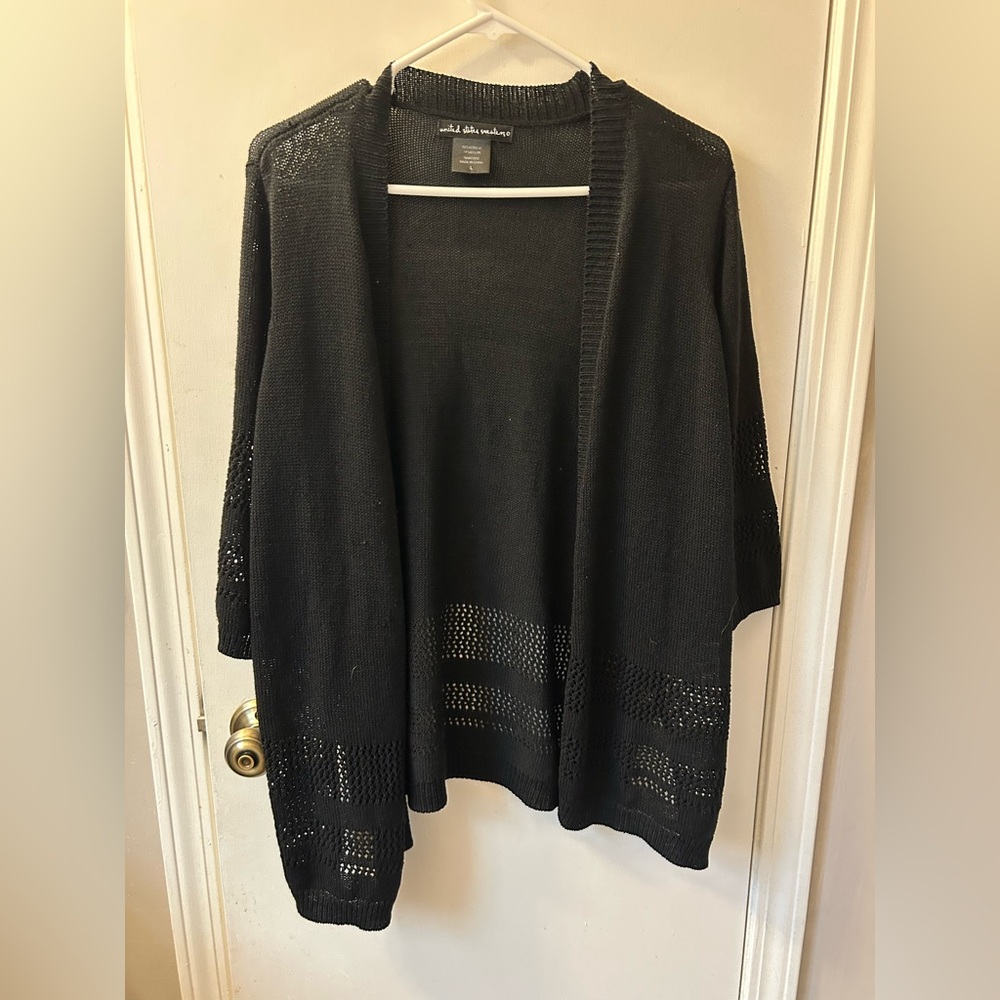 Large black open sweater